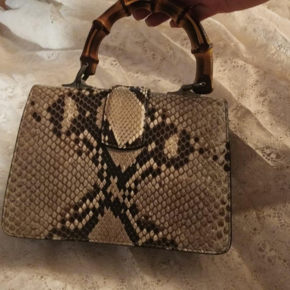 Guccidionysus Mini Python Bamboo-Handle Bag - image 2